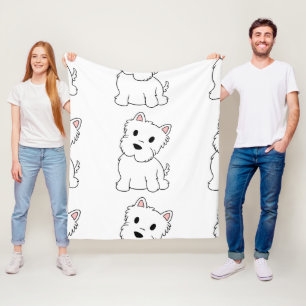 westie-cartoon fleece deken