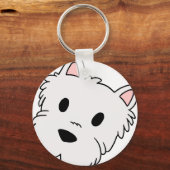 westie cartoon sleutelhanger (Voorkant)