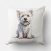 Westie Cheeky Schattige gepersonaliseerd Kussen (Voorkant)