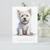 Westie Cheeky Schattige Groet Verjaardag Bedankt K (Staand voorkant)