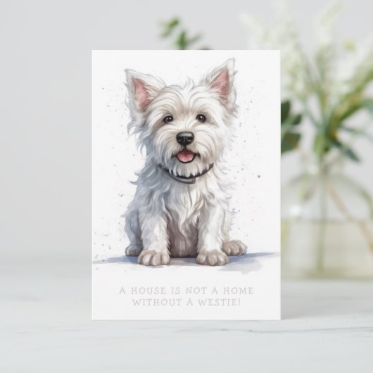 Westie Cheeky Schattige Groet Verjaardag Bedankt K (Staand voorkant)