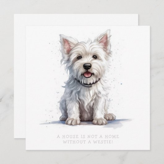 Westie Cheeky Schattige Wenskaart Personaliseren (Voorkant / Achterkant)