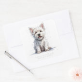 Westie Cheeky Schattigee gepersonaliseerde label S (Envelop)