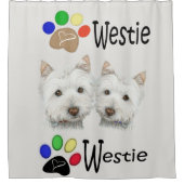 Westie Chien Art et pattes Douche rideau (Devant)