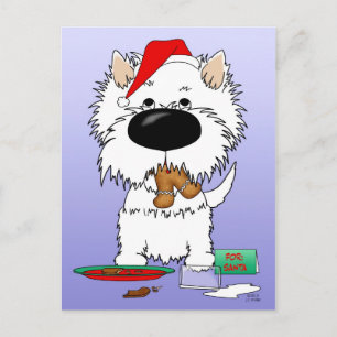 Westie Christmas Santa Feestdagenkaart