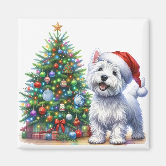 Westie Christmas Tree Magnet (Devant)