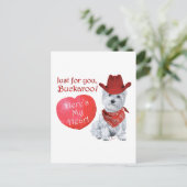 Westie Cowboy Valentijn Feestdagenkaart (Staand voorkant)