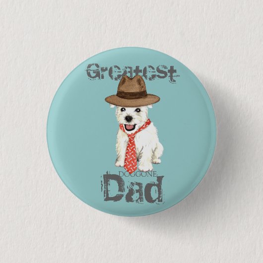 Westie Dad Ronde Button 3,2 Cm (Voorkant)