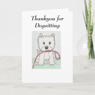 Westie dank u voor Dogsitting Bedankkaart
