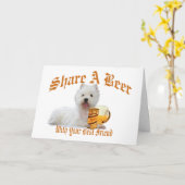 Westie deelt bier Wenskaart Kaart (Gele Bloem)