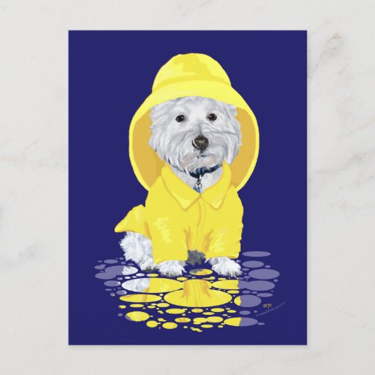 Westie Dog April Showers Briefkaart (Voorkant)