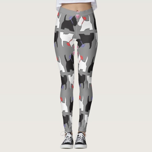 Westie Dog Art Leggings (Voorkant)