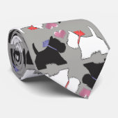 Westie Dog Art Stropdas (Opgerold)