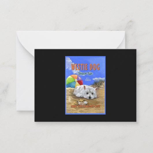 Westie Dog Beach Life Notitiekaartje (Voorkant)