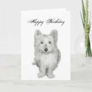 Westie Dog Birthday Card met vers Kaart