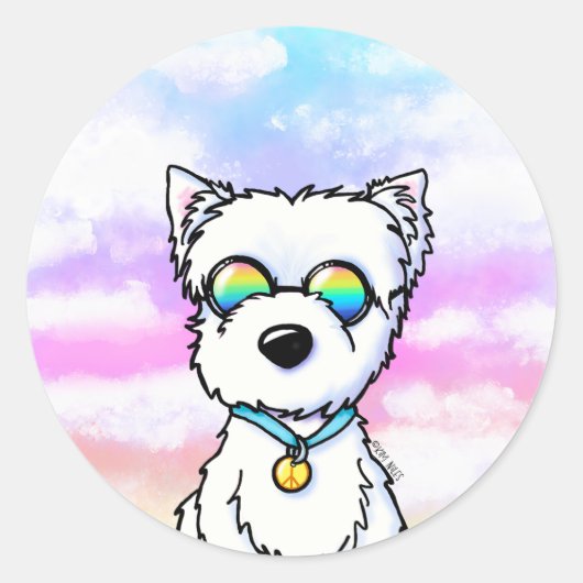 Westie Dog Peace KiniArt Stickers (Voorkant)