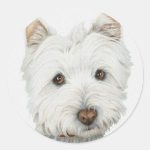 Westie Dog Ronde Sticker