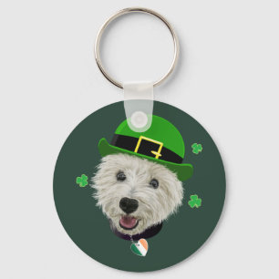 Westie Dog Saint Patrick's Day Irish Flag Sleutelhanger