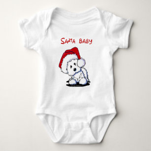Westie Dog SANTA BABY Apparel (lampjes) Romper