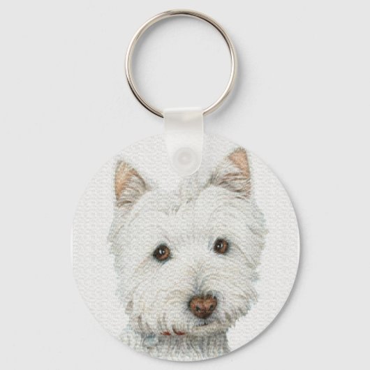 Westie Dog Sleutelhanger (Voorkant)
