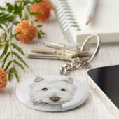 Westie Dog Sleutelhanger (Zijkant)