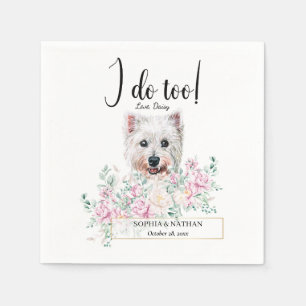 Westie Dog Wedding Cocktail Napkins Servet