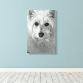 Westie Dog (West Highland White Terrier) Canvas (Insitu (Houten vloer))