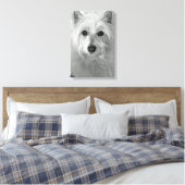 Westie Dog (West Highland White Terrier) Canvas Afdruk (Insitu (Slaapkamer))