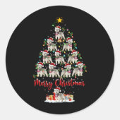 Westie Dog Xmas Lights Santa Westie Christmas Tree Ronde Sticker (Voorkant)