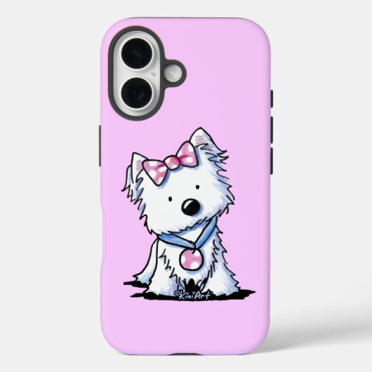 Westie Dot Girlie Chien coque iphone (Verso)