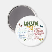 Westie-eigendomswetten 4 magneet (Voorkant / Achterkant)