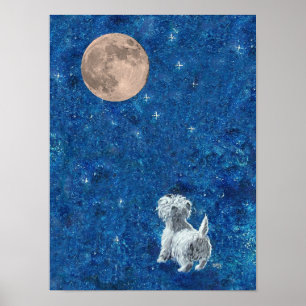 Westie en Full Moon Poster