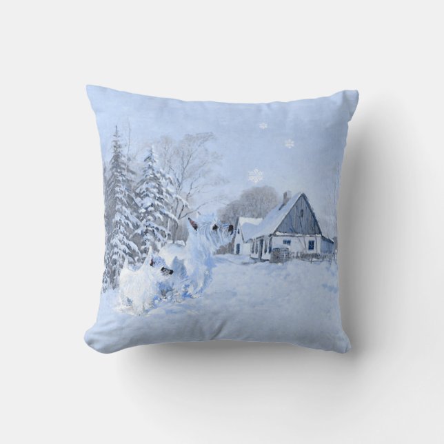 Westie en Hiver COUSSIN (Recto)