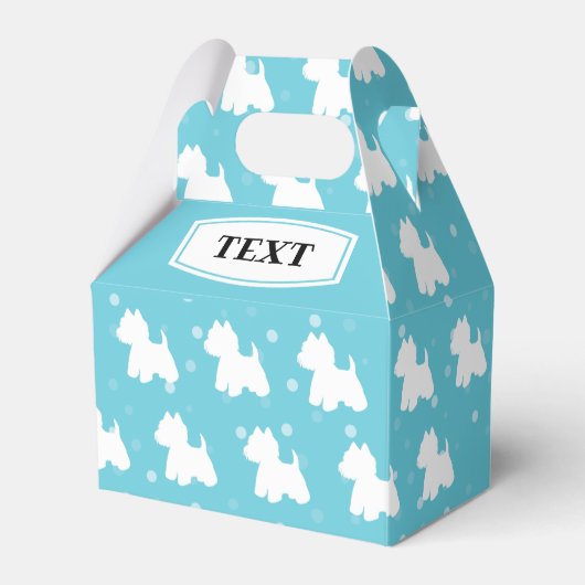 Westie Favor Box Blue Spots Bedankdoosjes (Voorkant Zijde)