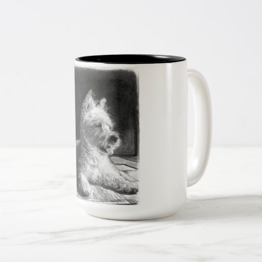 Westie Fine Art Coffee Cup Mok door chstudios.net (Voorkant rechts)