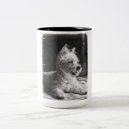 Westie Fine Art Coffee Cup Mok door chstudios.net (Center)