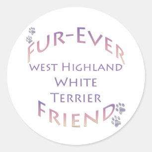 Westie Furever Vriend Ronde Sticker