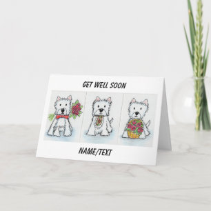 Westie Get Well Soon kaart vriend etc.