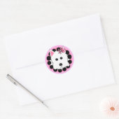 Westie Girl Ronde Sticker (Envelop)