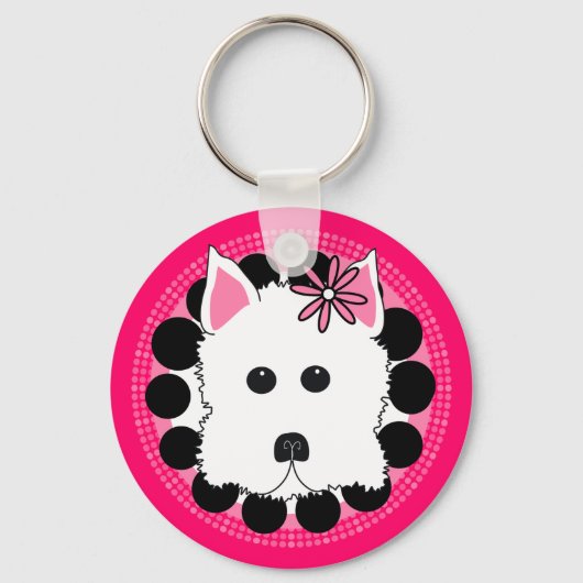 Westie Girl Sleutelhanger (Voorkant)