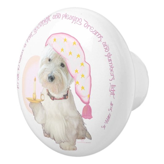 Westie Goodnight Keramische Knop (Rechts)