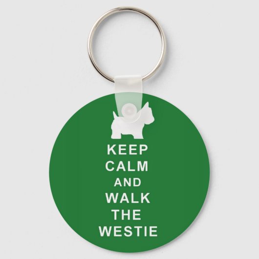 Westie Green keyring verjaardagsckerst Sleutelhanger (Voorkant)