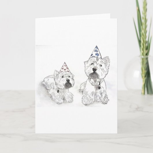 Westie Happy Birthday Kaart (Voorkant)