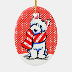 Westie Happy Pset Scarf Winter Keramisch Ornament