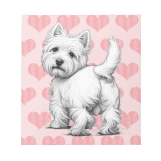 Westie harten notitieboek notitieblok