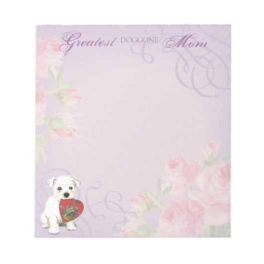 Westie Heart mama Notitieblok (Voorkant)