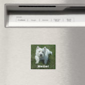 Westie Hello Photo Magnet (In Situ (Lave-vaisselle))