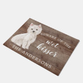 Westie Hond Gepersonaliseerde Deurmat (Schuin)