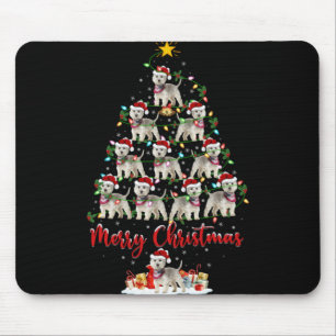 Westie-hond Kerstverlichting Kerstman Westie Kerst Muismat
