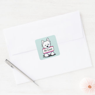 Westie Hond KiniArt Be Love Sticker